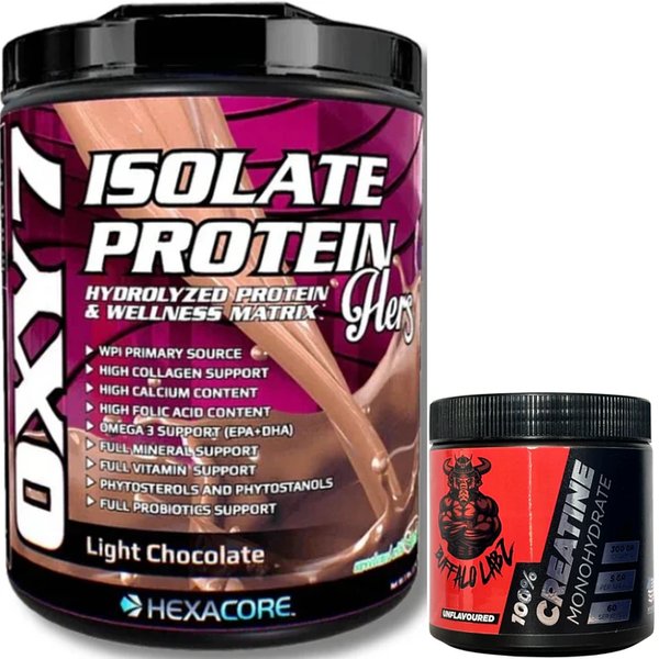 Pack Oxy 7 Hers Isolate Whey Protein 5lb + Creatine 100% Monohydrate Buffalo Labz 300gr