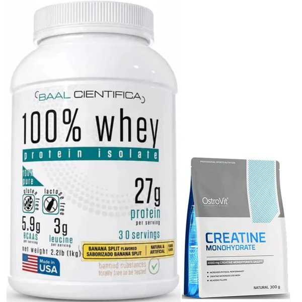 Pack Whey Baal Cientifica 1kg- 30Servicios + Ostrovit Creatina Monohydrate 300gr