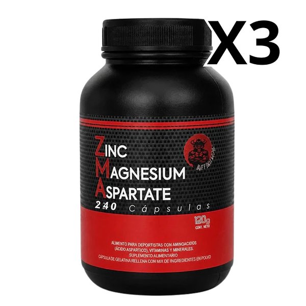 Pack 3 Zma Buffalo Labz 240 Cápsulas