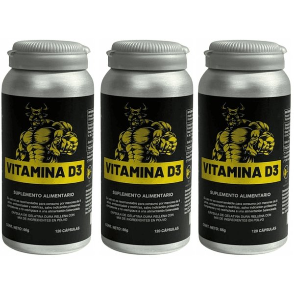Vitamina D3 800 Iu Bull 120Capsulas 3 Unidades