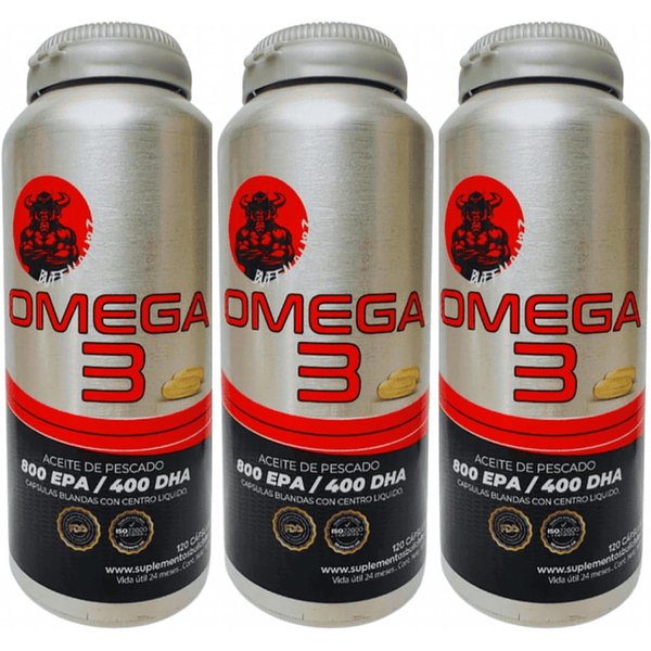 Omega 3 Buffalo Labz 120 Cápsulas 3 Unidades