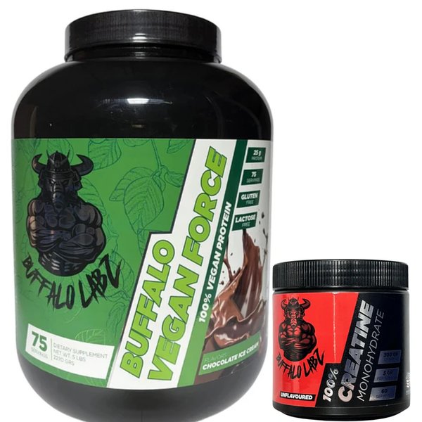 Pack Buffalo Vegan Force 5lb + Creatine 100% Monohydrate Buffalo Labz 300gr