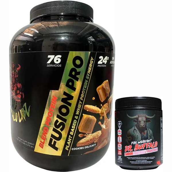 Pack Blend Protein Fusion Pro 5lb + Pre Workout Dr. Buffalo Labz 460gr 30Servicios