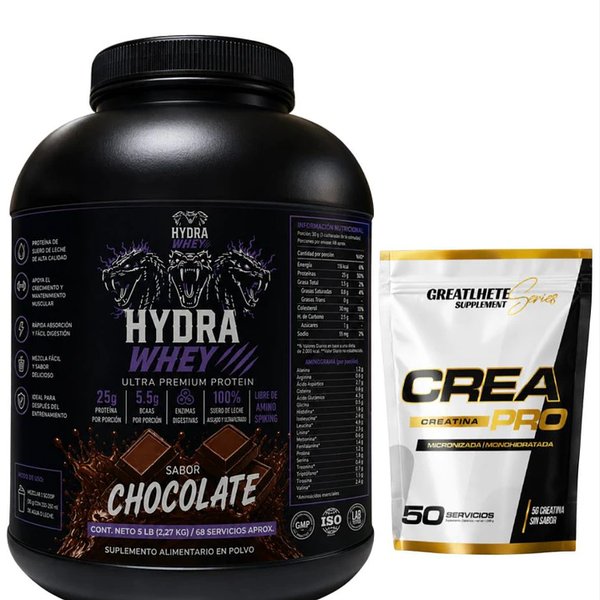 Pack Hydra Whey Ultra Premium Protein 5lb + Crea Creatine Pro 250gr