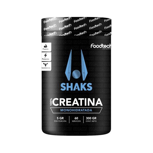 Shaks 100% Creatina 300gr Foodtech