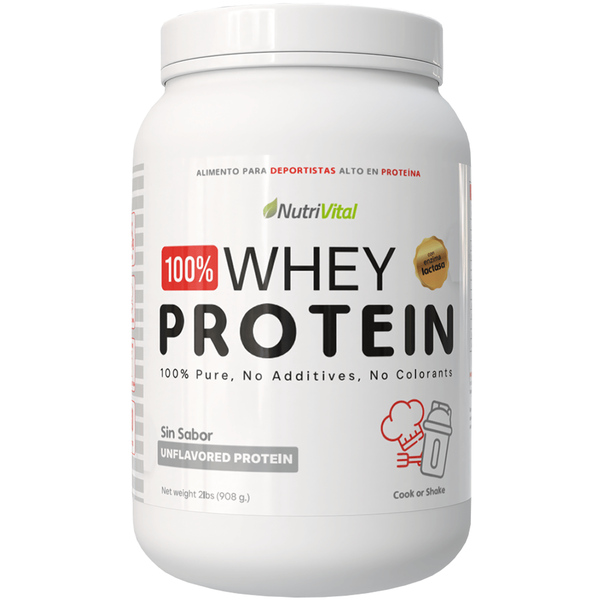 Chef Whey Protein De Nutrivital 2lb Sin Sabor Para Cocinar Con Enzima Lactasa