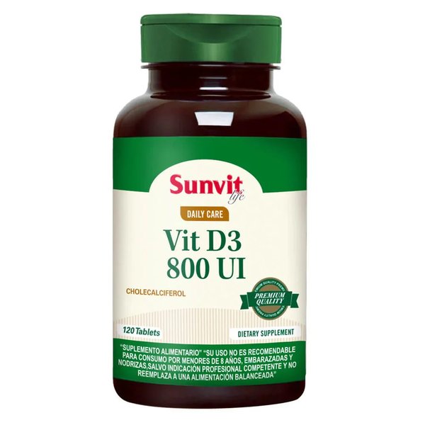 Vitamina D3 800 Ui 120 Tabs Sunvit Life