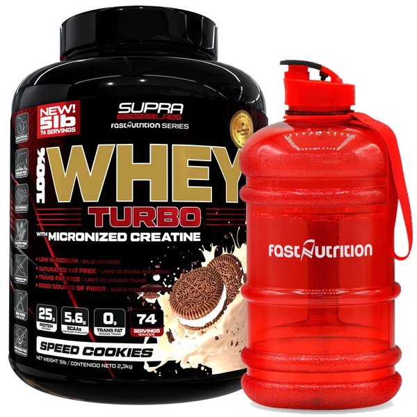 Whey Turbo 5lb + Botellón Rojo Fast