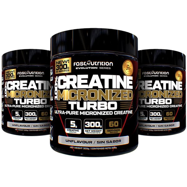 Pack 3 Creatina Monohidratadas 300gr Fast Turbo