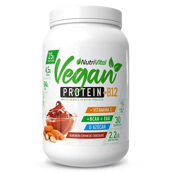 Proteína Vegana Nutrivital Con Vitamina B12 2.2lb 30 Porciones