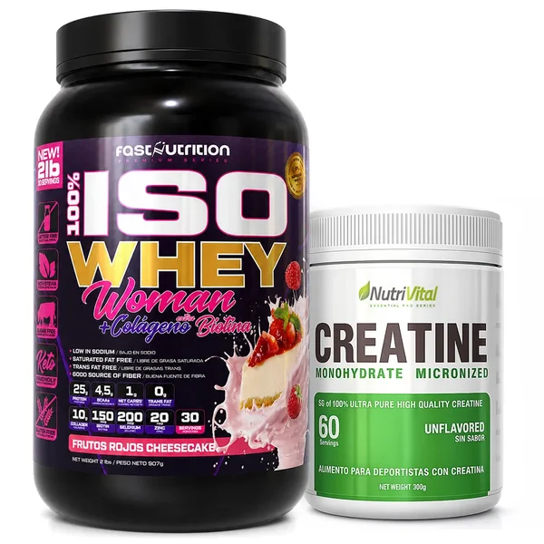 Pack Iso Whey Woman 2lb + Creatina Monohidratada 300g Nutrivital