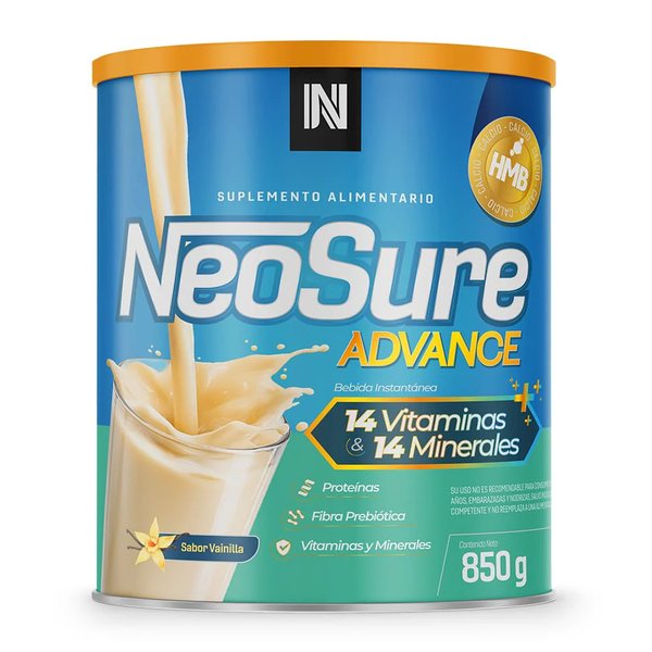 Neosure Advance Vainilla 850g Hmb-Ca, Proteína, Carbohidratos, 14 Vitaminas Y 14 Minerales