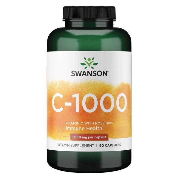 Vitamina C-1000 Whit Rose Hips 90 Cápsulas Swanson