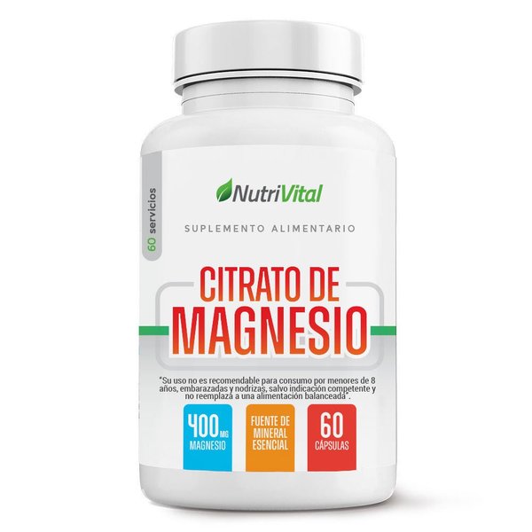 Citrato De Magnesio 400mg 60Caps Nutrivital