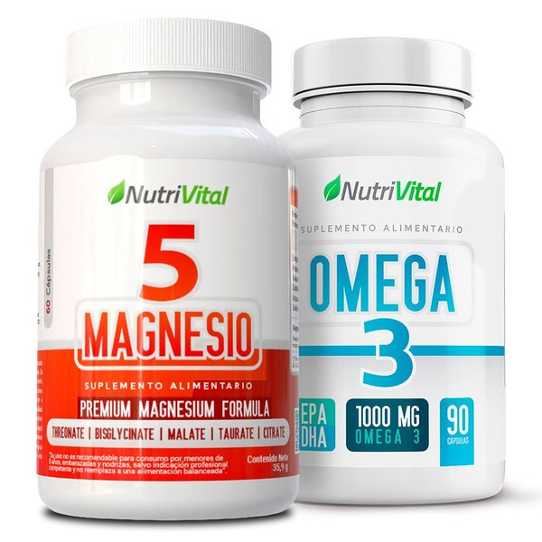 Pack Penta 5 Magnesio 60 Cápsulas + Omega 3 90 Cápsulas Nutrivital