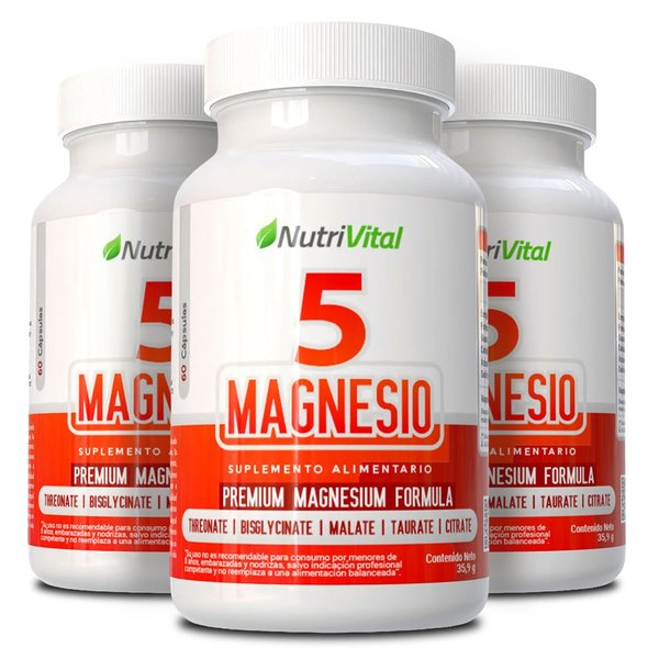 Pack 3 Unidades Penta 5 Magnesio 60 Cápsulas Nutrivital