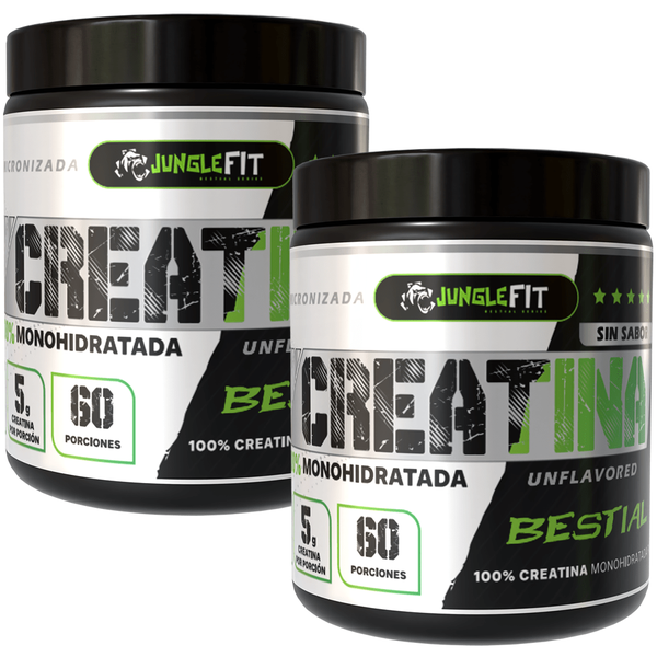 Pack 2 Creatinas De 300gr Monohidratadas Micronizadas Junglefit