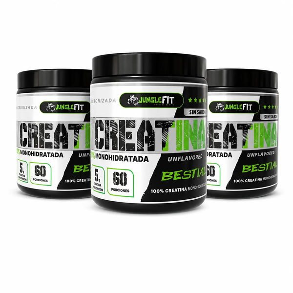 Pack 3 Creatinas De 300gr Monohidratadas Micronizadas Junglefit