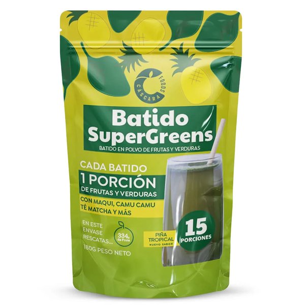 Batido Supergreens 15 Porciones Cáscara Foods