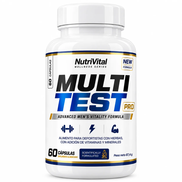 Multitest Pro Nutrivital Wellness Series Para Hombres, Con Ginseng, Fenogreco Y Zinc