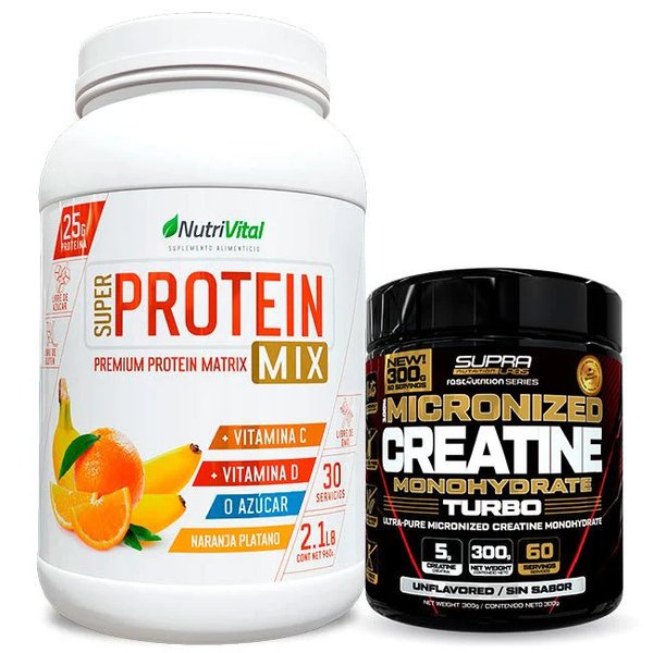 Pack Super Protein Mix 2.1lb + Creatina Turbo 300g Fast