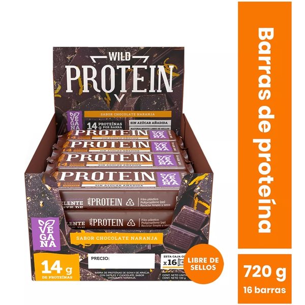 Wild Protein  Chocolate Naranja Display 16 Unidades