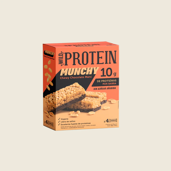 Wild Protein Munchy Chocolate Maní 4 Unidades
