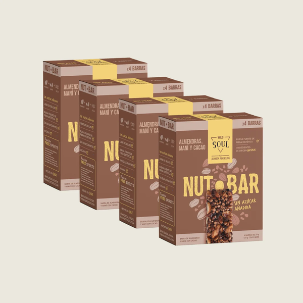 Pack X 4 Barritas De Frutos Secos Cacao Nibs Maní 4 Unidades