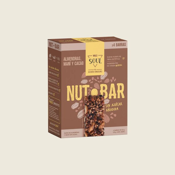 Barra De Frutos Secos Cacao Nibs Maní 4 Unidades