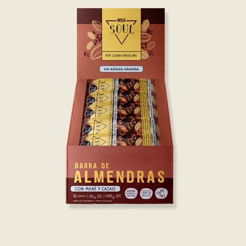 Barra De Frutos Secos Cacao Nibs Maní 16 Unidades