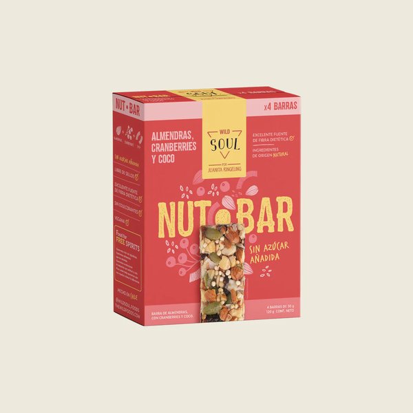 Barra Frutos Secos Cranberry Coco 4 Unidades