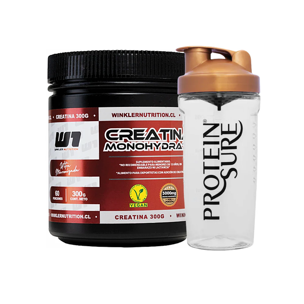 Pack Creatina Monohidrato 300 Grs. + Shaker Protein Sure