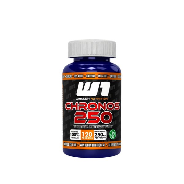 Chronos 250mg Cafeína 120 Cápsulas 120 Porciones